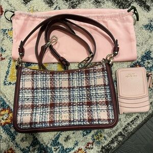 Hudson Tweed Medium Convertible Crossbody and Matching card holder